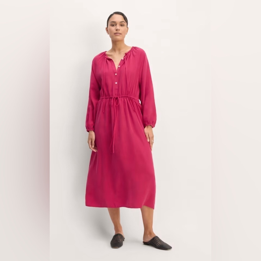 NWT Everlane The TENCEL™ Gathered Maxi Dress, Size XL